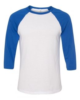 BELLA + CANVAS-Unisex Three-Quarter Sleeve Baseball Tee-3200